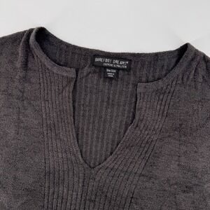 Barefoot Dreams Knit Womens OS Grey CozyChic Ultra Lite Split Neck Ribbed Dress